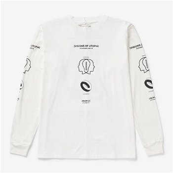 Space Available Upcycled Utopia Long Sleeve Tee SA-UULS001-WHT