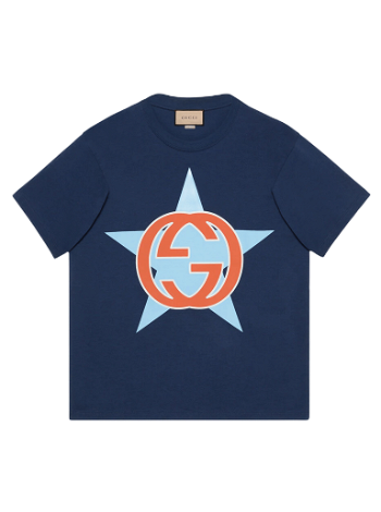 Gucci Interlocking G Star Print Cotton T-Shirt 616036 XJD7U 4409