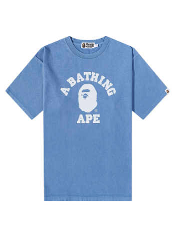 BAPE Stone Wash College Relaxed T-Shirt Navy 001CSJ301021M-NVY