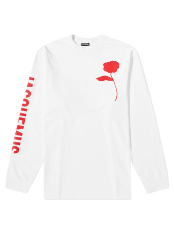 Jacquemus Ciceri Long Sleeve Rose T-Shirt White/Red 23H236JS188-2003-1FR