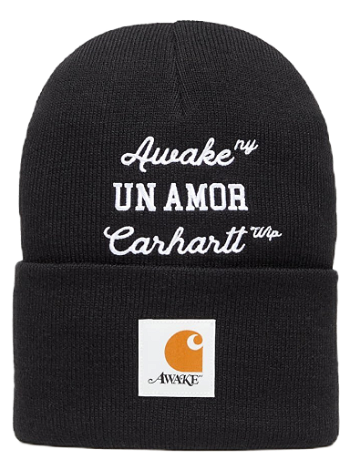 Awake NY X Carhartt WIP Un Amor Beanie AWK-CAR23-HT001-BLA