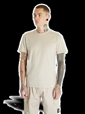 CALVIN KLEIN Jeans Woven Tab Short Sleeve Tee Plaza Taupe J30J324530 PED