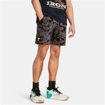 Under Armour Project Rock Essential Fleece Shorts mit Print für Herren Fresh Clay 1383212-176