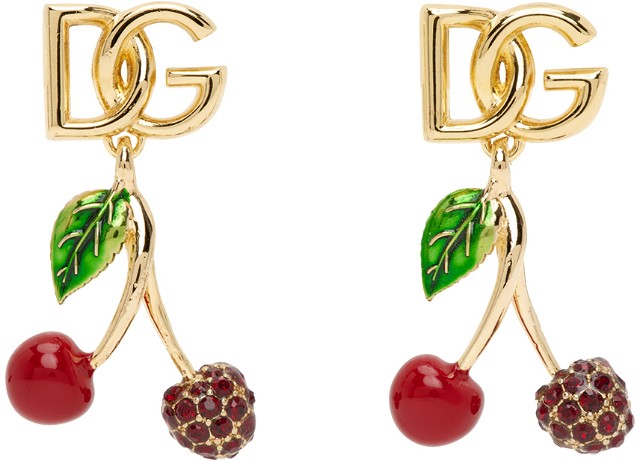 Gold DG Cherry Earrings