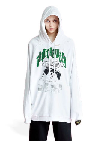 RAF SIMONS Destroyed Oversized Hoodie 221-M176-19003-0010