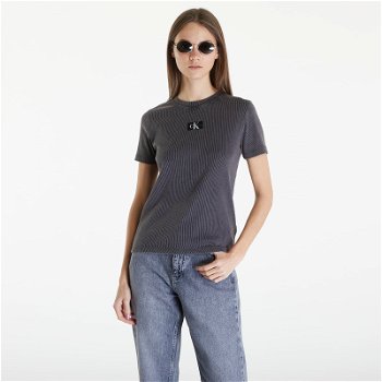 CALVIN KLEIN Jeans Label Washed Rib Slim Short Sleeve Tee J20J223092 PT2