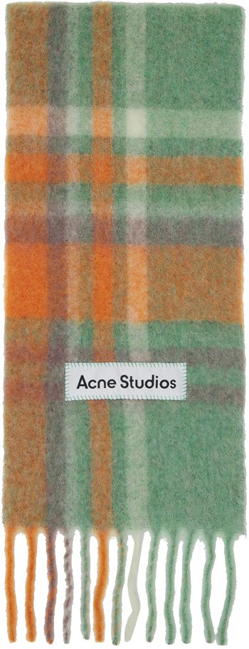 Acne Studios Orange & Green Tartan Scarf CA0293-