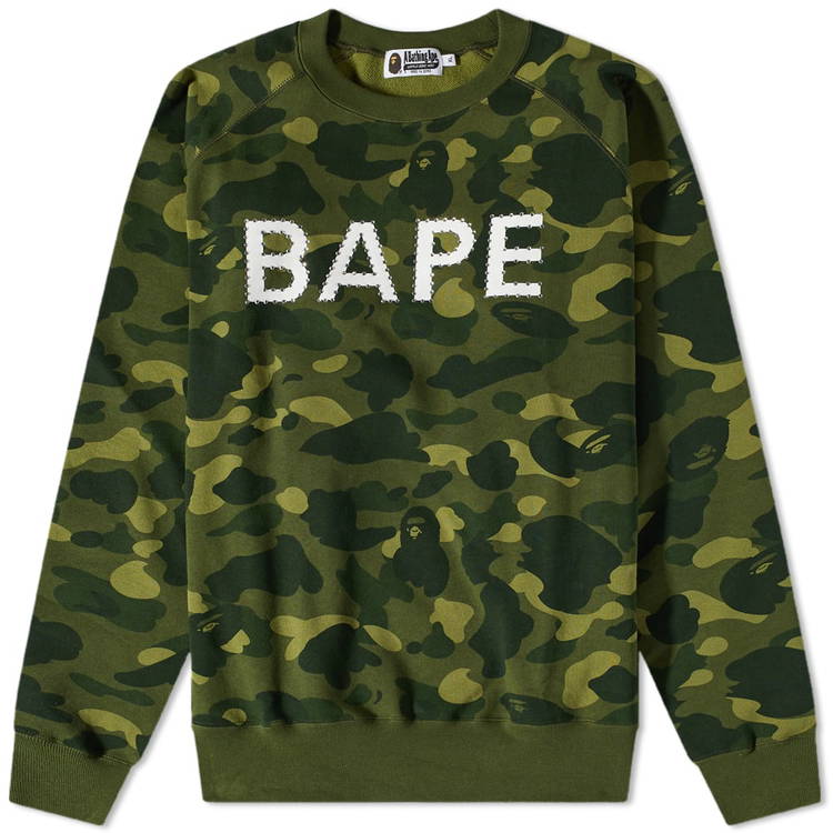 Pull BAPE Colour Camo Crystal Stone Relaxed Fit Crewneck