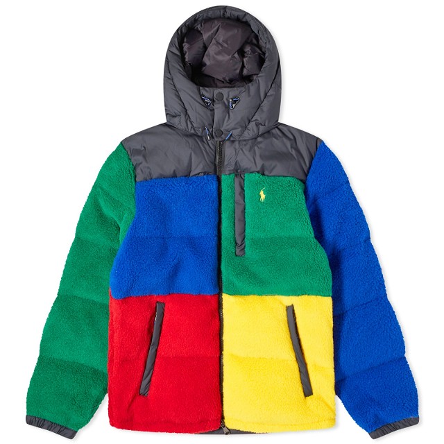 Colour Block Fleece Puffer Jacket
