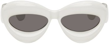 Loewe White Inflated Cat-Eye Sunglasses LW40097I 192337116742