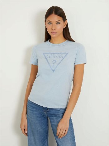 GUESS Rhinestones Triangle Logo T-Shirt W4GI26I3Z14