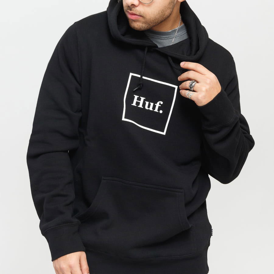 Sweatshirt HUF Essentials Box Logo PO Hoodie PF00098 | FLEXDOG