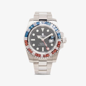 BAPE A BATHING APE Type 2 Bapex Crystal Stone Watches Blue/ Red 001WHJ701008I BLB