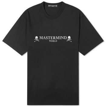 Mastermind WORLD Embroidered Skull Logo T-Shirt MW24S12-TS081-BLK