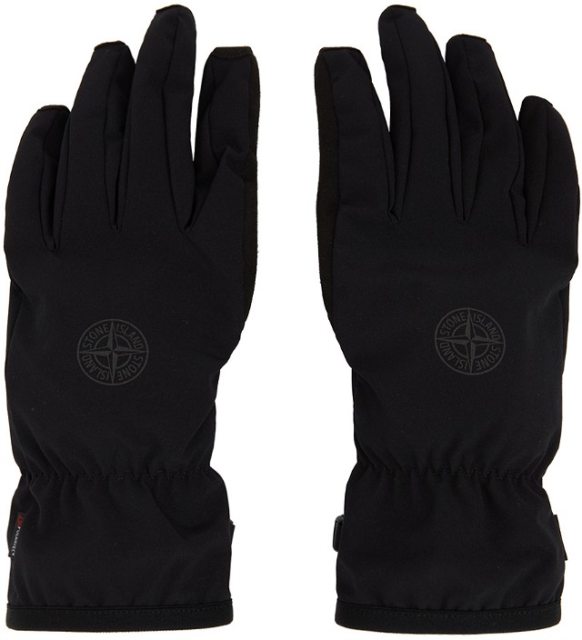Navy Printed Gloves