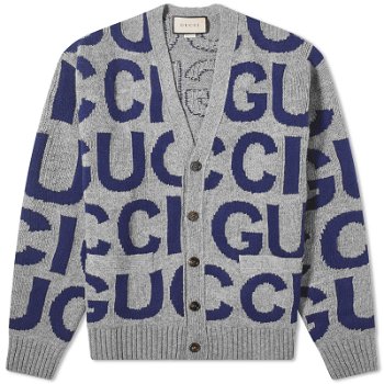 Gucci Intarsia Logo Knit Cardigan 771707-XKDLV-1140