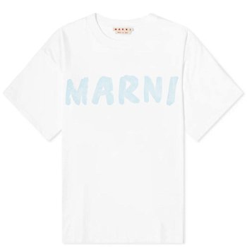 Marni Large Logo T-Shirt "Lily White" THJET49EPH-L4W01