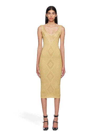 V-Neck Midi Dress "Gold"