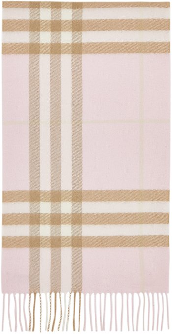 Burberry Off-White Cashmere Giant Check Scarf 8016396