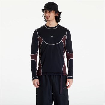 Reebok Ribbed Training Long Sleeve T-Shirt Bordeaux/ Black RMVB001C99FAB0011028