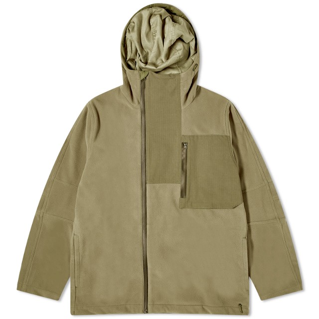 Asym Zipped Hooded Fleece Jacket