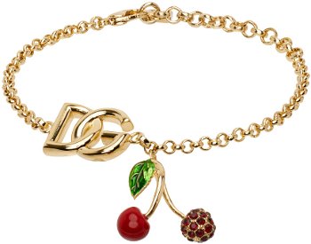 Dolce & Gabbana Gold DG Cherries Bracelet WBP6C1W1111