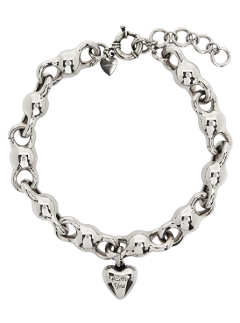 Acne Studios Silver Heart Charm Necklace C50399-