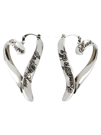 Acne Studios Silver Heart Hoop Earrings C50393-
