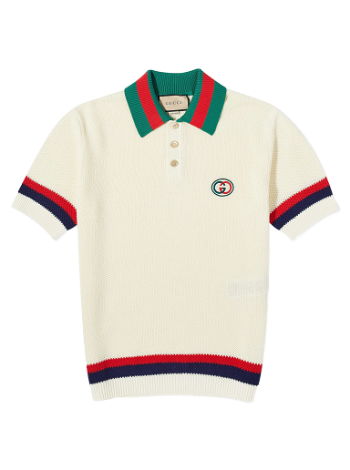 Gucci GG Logo Resort Knitted Polo Ivory/Red/Green 739954-XKC9O-9275