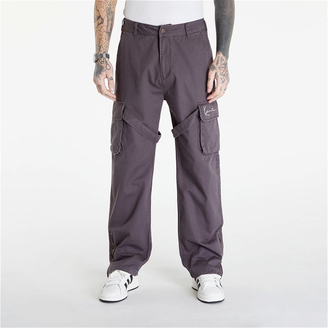 Small Signature Washed Cargo Pants Gray