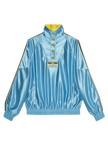 Gucci Shiny Jersey Sweatshirt With Web 653372 XJDE6 4670