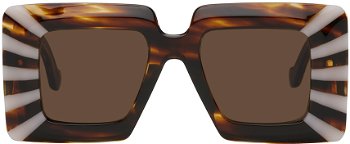 Loewe Brown Square Sunglasses LW40090I@4756E