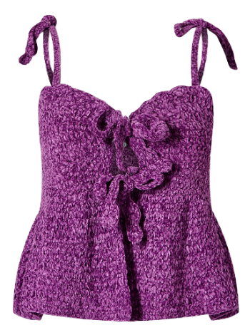 GANNI Velvet Crochet Bandeau Strap Top K1884-492