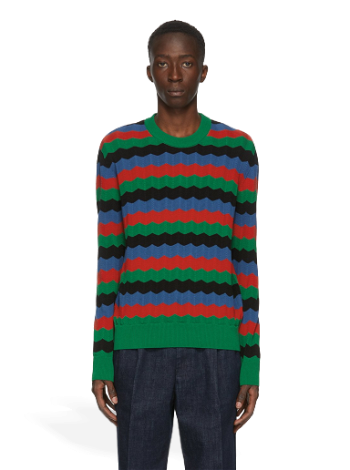 AMI Striped Crewneck Sweater A20HK005.004