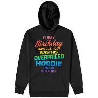 Overpriced Birthday Hoodie Black/Rainbow
