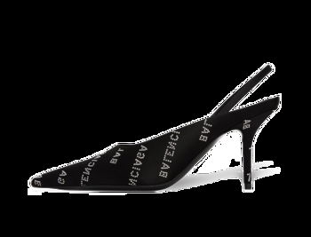 Balenciaga Square Knife Slingback Heels "Black" 738456 W0WMN