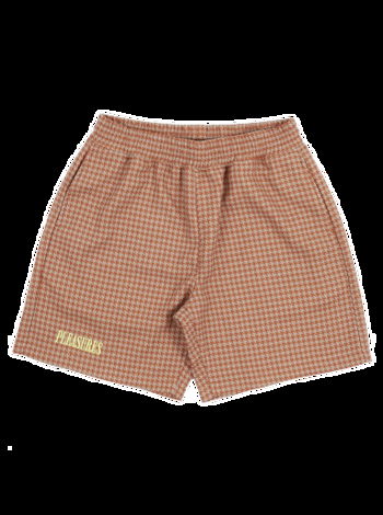 Pleasures Intercept Houndstooth Shorts P23F007-BROWN